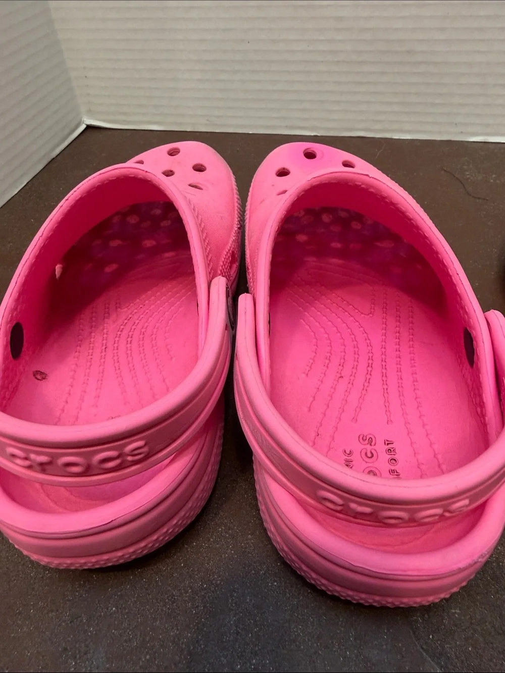 Kids Crocs Classic Pink Slip-On Clogs - 2 pairs, size youth 13